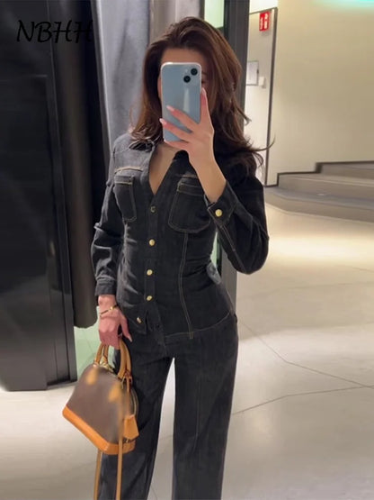 Timeless Denim Pants Set