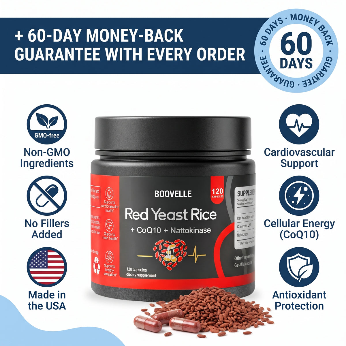 Boovelle™ Red Yeast Rice with Nattokinase & CoQ10