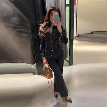 Timeless Denim Pants Set